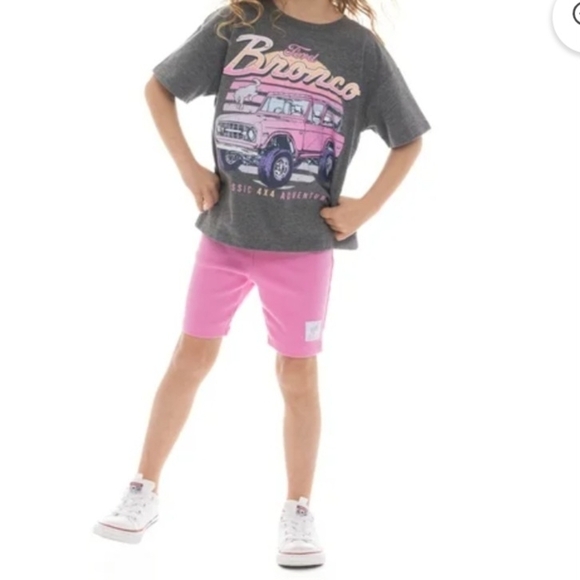 NEW Ford Bronco Gray and Pink Kids Shorts & Shirt Set 3T - Picture 1 of 5